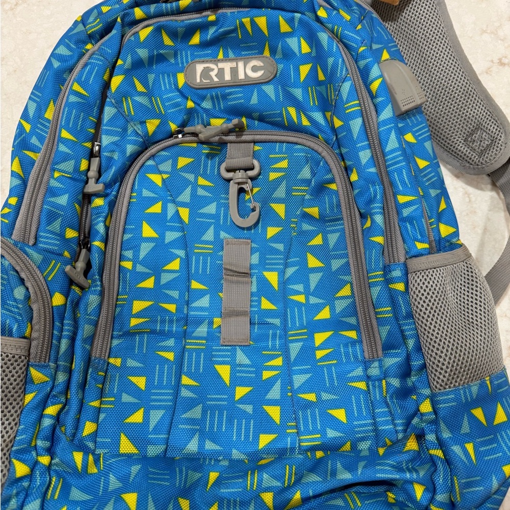 RTIC Blue and Yellow Geometric Men's Backpack